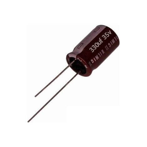 Condensatore elettrolitico 330uf 35vdc 105 gradi C Dimensioni 10x13mm 330mf35v105/radiale