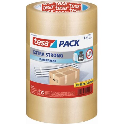 Rouleaux d'emballage - TESA - Extra Strong - Transparent - 5 cm x 66 m - Résistant au déchirement