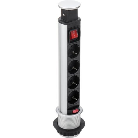 BeMatik - Multiprise tour rétractable avec 4 prises schuko 16 A 250 V avec interrupteur (1/5)