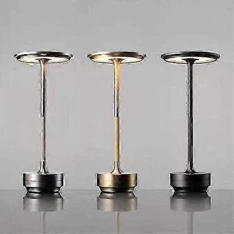 Lampe de bureau sans fil, lampe de bureau en métal à intensité variable, rechargeable par USB (1/5)