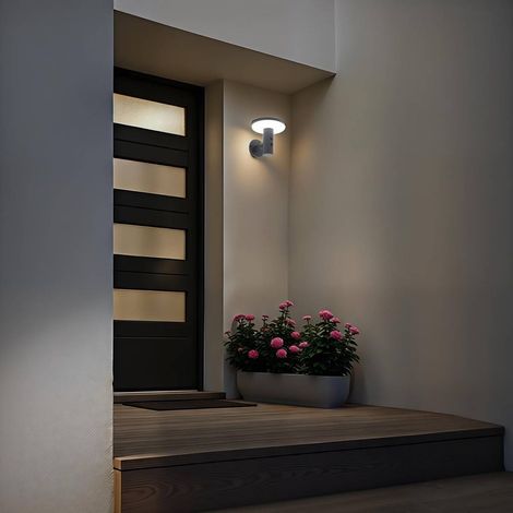Applique Detekt solaire détecteur de mouvement gris graphite - Hespéride (1/4)