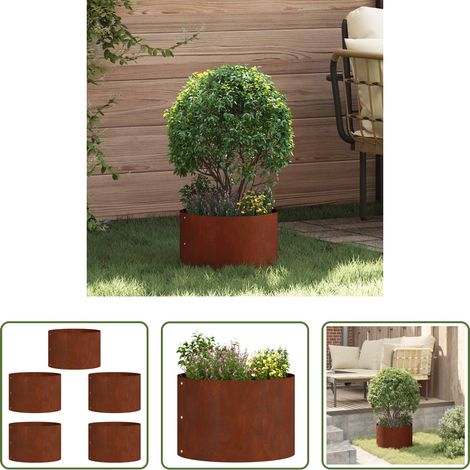 Pflanzer Ring - Pflanzenring 5 pcs Braun 30 x 30 x 20 cm Wetterfeststahl (1/5)