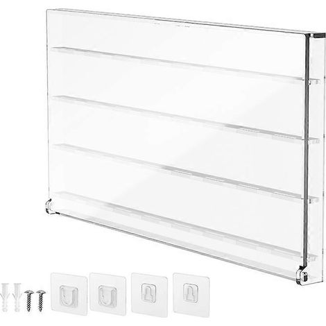 Acrylic Guitar Pick Wall Mount Storage Rack Protective Case Acrylic Guitar Pick Display Box Holds 32 Picks (Transparent)( ) (1/5)