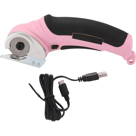 Cordless Electric Scissors Handheld Fabric Cutter 240RPM Rechargeable Tool for Carpet Sponge Pink