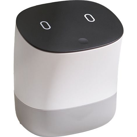 Poubelle de Bureau avec Couvercle Amovible - Mini Corbeille à Papier pour Maison, Chambre et Bureau - Blanc (1/5)