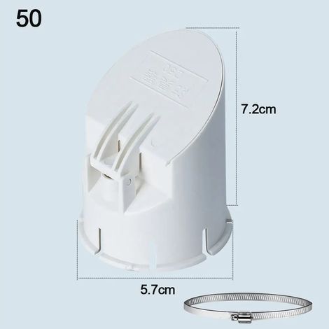 (-50)Drainage Pipe Floor Drains White Rain Pipe Cap Anti Odor Insect-proof Roof Cover Outdoor Balcony Bathroom Accessory (1/4)