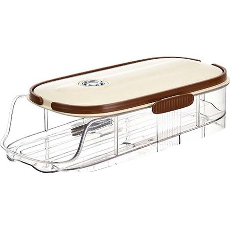 Boîte de rangement automatique à œufs de grande capacité pour réfrigérateur, avec roulettes, support pour conserver les œufs frais, ustensiles de cuisine. (1/5)