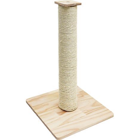 62cm Sisal Kratzsäule für Katzen mit Bambus Bodenplatte - Kratzbaum Klein Stabil (1/5)