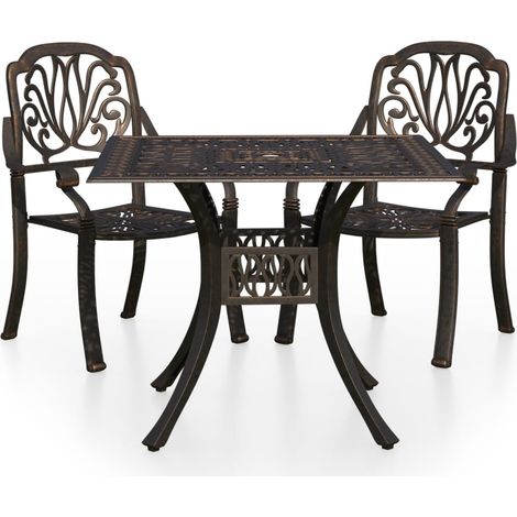 Maison Exclusive - 3-tlg. Bistro-Set Aluminiumguss Bronzen