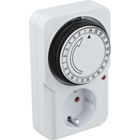 Minuteur mécanique blanc 24 heures pour éclairage et appareils (1/5)