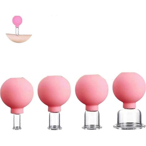Kit de thérapie par ventouses faciales, en plastique ventouses de massage sous vide pour les yeux et le visage afin de lutter contre la cellulite ventouses en silicone adaptées à la beauté et au dra (1/5)