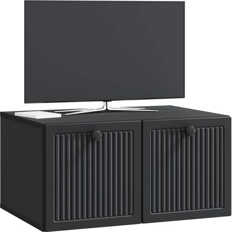 Maison Exclusive - Meuble TV mural Noir 59,5 x 41 x 30 cm Bois d'ingénierie