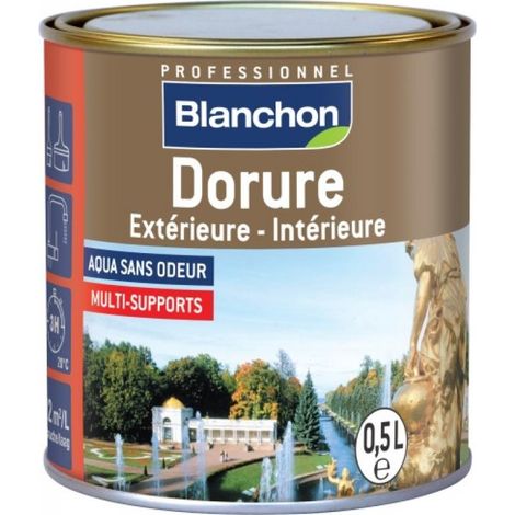 Blanchon – Peinture métallisée or riche 0,5L – Fini décoratif pour bois, métal, cuivre – Haute résistance UV et chocs – Multi-supports (1/5)