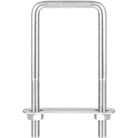 Pack de 2 supports d'arrimage boulons en U M12 en Acier inoxydable - 60x150mm - avec contre-plaque et écrous M12 - supports d'arrimage pour remorques, camions, fourgonnettes, barres de toit