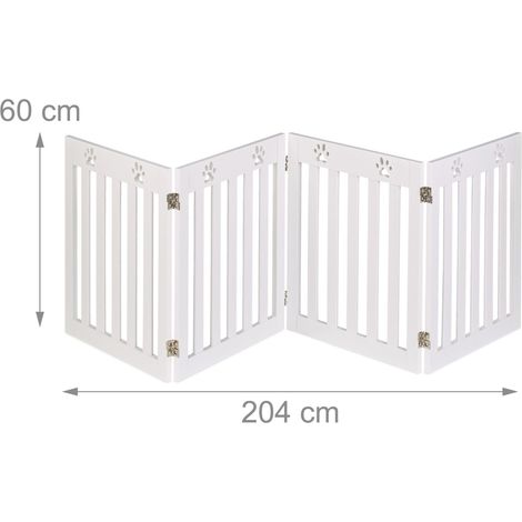 Barrera de seguridad plegable para perros escalera 60 x 204 x 2 cm instalación flexible diseño alegre de MDF blanco 130015474 (1/5)