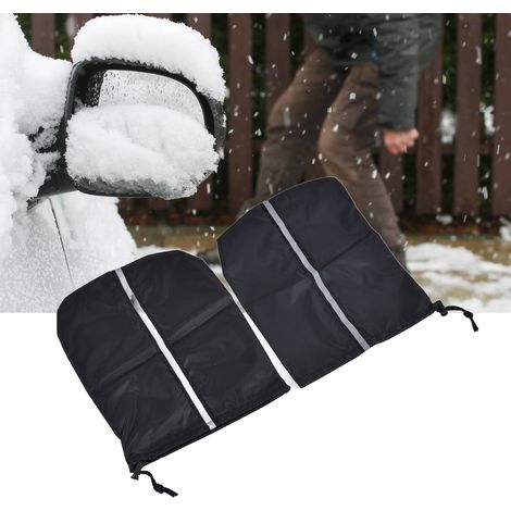 Housse de protection anti-neige pour robinet de voiture, 190 mm, en taffetas de polyester argenté avec bandes réfléchissantes, pour rétroviseurs, noir, 33 x 27 cm (1/5)