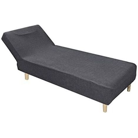 Housse De Chaise Longue Extensible sans Accoudoirs, étanche Housse Méridienne Douce Moderne pour Salon Chambre à Coucher Intérieure Fauteuil Inclinable Protecteur (1PC,Gris foncé)