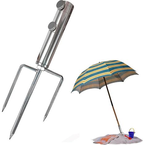 Pieds De Parasol Plage,Piquet De Gazon pour Parasol,Support De Parasol Amovible,Support De Parasol pour Balcon,Pieds De Parasols Beton,Réglable Pied Parasol (A) (1/5)