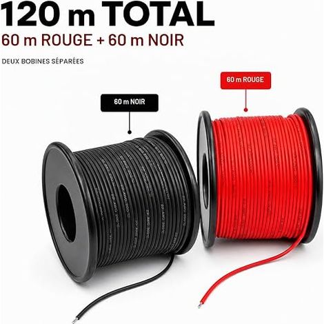 Electric Wire 22AWG Black Wire Red Wire Flexible Silicone Wire 22 Gauge Stranded Wire Tinned Copper Wire Spool (1/4)