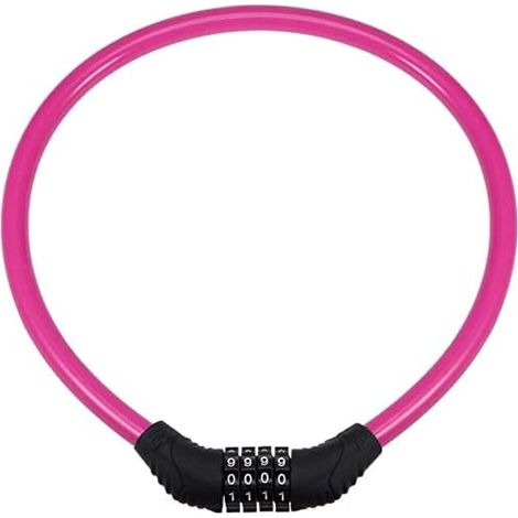 Antivol à câble pour vélo, cadenas à combinaison réinitialisable à 4 chiffres, rose rouge, 2 pieds