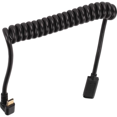 Câble de données de charge USB-C mâle-femelle 4K 60 Hz avec coude en U et ressort, rallonge pour voiture, ordinateur portable et PC (1/5)