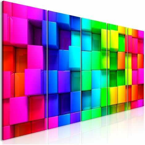 Tableau cubes colorés étroits - 225 x 90 cm (1/4)