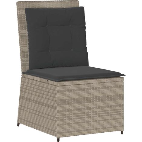 Maison Exclusive - Garten-Sofa mit Kissen Hellgrau Poly-Rattan