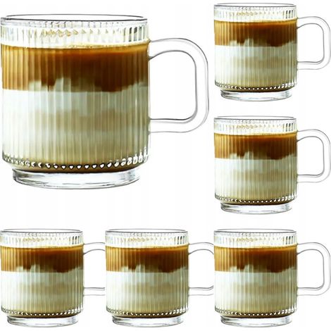 Tazas de café y té Luxito con asa, 360 ml, juego de 6 (1/5)