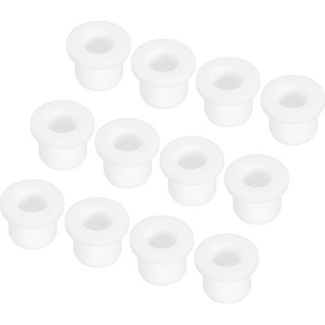 Lot de 15 œillets de câble en caoutchouc en forme de T, diamètre 10 mm, diamètre intérieur 6 mm, hauteur 11 mm, blancs, protection, flexibles pour câbles et tuyaux (1/5)