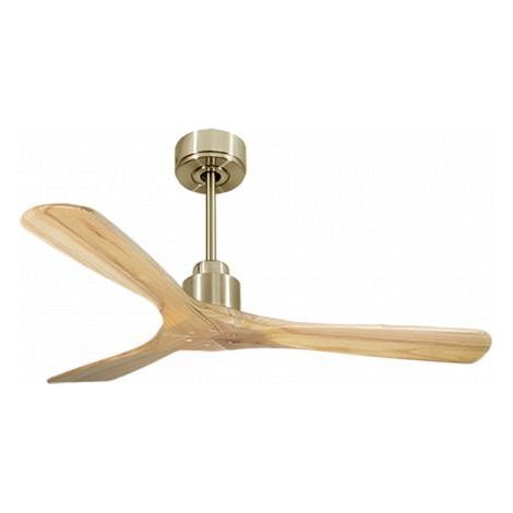 Tenerife de KlassFan - Super destratificateur et ventilateur DC 132 cm Laiton pales bois clair sans Lumière 25 à 40 m² (1/5)