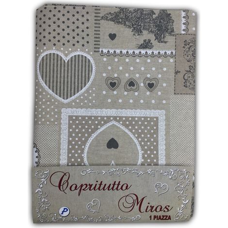 TELO ARREDO COPRITUTTO GRAN FOULARD COPRILETTO COPRIDIVANO TESSUTO PIGALLE BEIGE 2 PIAZZE (1/2)
