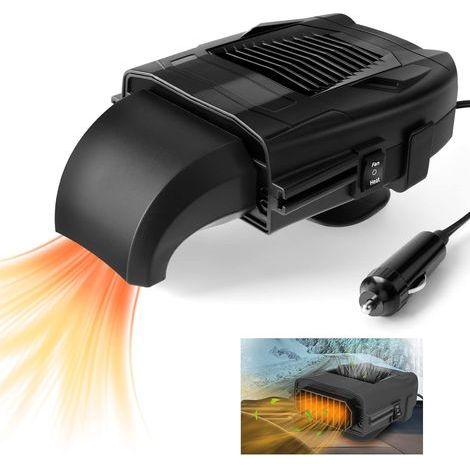 3 en 1 Chauffage Voiture Portable,12v 150w Chauffage de Voiture, Silencieux Rotation à 360 Chauffage Voiture Allume Cigare Dégivreurs de Pare-Brise pour Le Nettoyage De Pare-Brise (1/5)