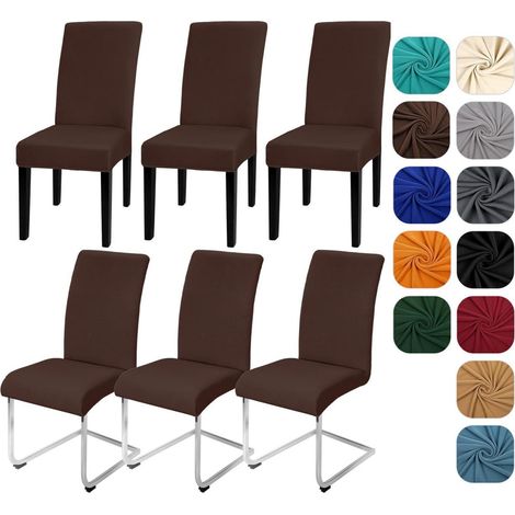 Stuhlhussen 6er Set, Stretch, abnehmbar, waschbar, für Küche & Restaurant (1/5)