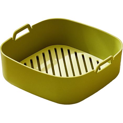 Revêtement en Silicone pour Friteuse sans Huile, Résistant à la Chaleur, Forme Carrée Verte pour Four et Barbecue (1/5)