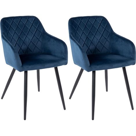 Lot de 2 chaises 59x56x82 cm en velours bleu - VELVET