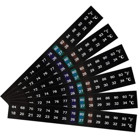Set di 6 strisce termometriche orizzontali autoadesive con display digitale della temperatura, ideali per fermentazione, birrificazione, produzione di vino, birra, kombucha e acquari. (1/5)