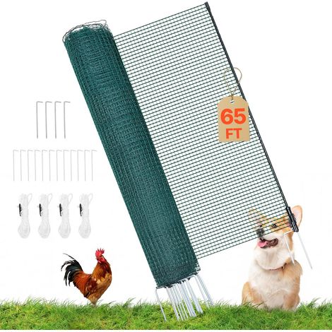 20 x 1,2 m clôture mobile en PE, filet de jardin et camping pour chiens, poules et plantes (1/5)