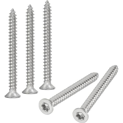 50 Pack Vis Torx M3 x 30mm Tête Plate Vis À Bois Ton Argenté (1/5)