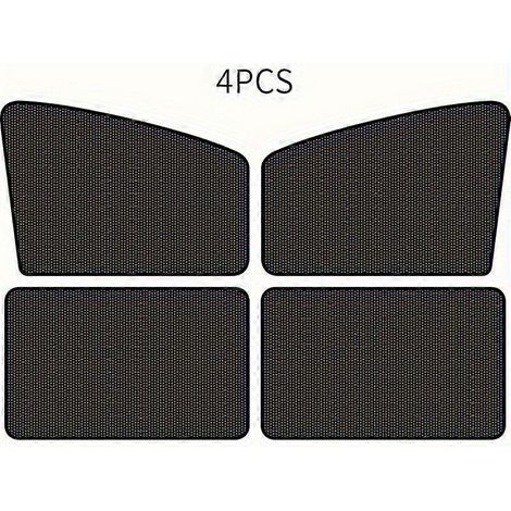 Lot de 4 pare-soleil de fenêtre de voiture avec fixation magnétique, en polyester isolant partiellement doublé pour une protection thermique optimale. (1/5)