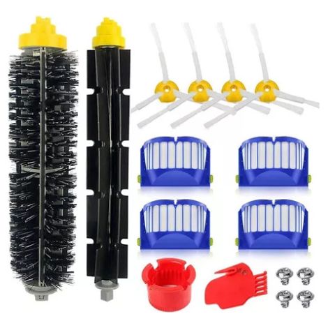 Kit di accessori per iRobot Roomba 600 675 676 692 694 697 698 671, 4 spazzole laterali, 4 filtri, 2 spazzole a rullo principali, pezzi di ricambio per la scopa.