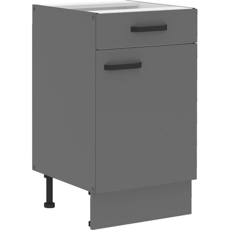 Küche NESSA Unterschrank 50 cm Anthrazit Küchenzeile Küchenblock Einbauküche (1/5)