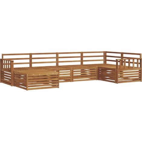 Outdoor Sofa Set 6 pcs Natural Solid Acacia Wood vidaXL (1/5)