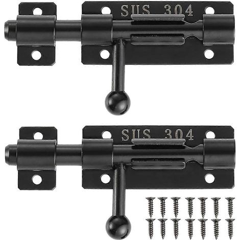 Verrou de porte à barillet avec trou pour cadenas, lot de 2 (1/5)