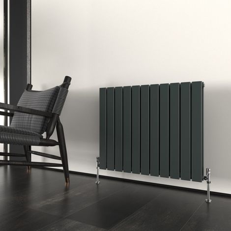 T&K Horizontal Anthracite Double Radiator Flat Panel Designer 600x748mm Modern Central Heating Rads (1/5)