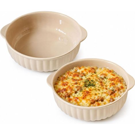 2 Articles Plat à Gratin en Céramique Formes à Gratin Abricot (1/5)