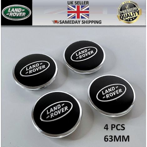 4 schwarze Radnabenabdeckungen für Land Rover, passend für Range Rover Sport, Evoque, Velar und Discovery (63 mm) – Ideales Geschenk (1/4)