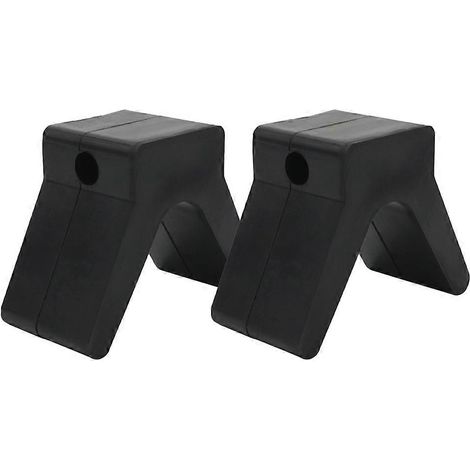 Lot de 2 butées en V de 2 pouces pour remorque de bateau, en caoutchouc noir, pour yachts et kayaks (1/5)