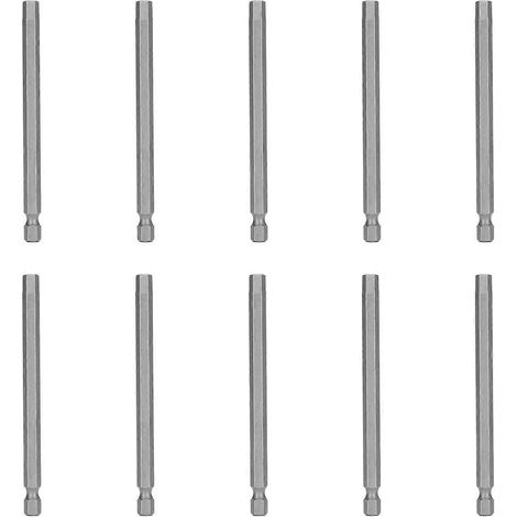 10-teiliges Set magnetischer Schraubendreherbits (6 mm) aus legiertem Stahl mit 1/4-Zoll-Sechskantschaft