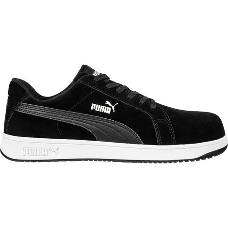 Puma Iconic Wildleder Black Low S1PL ESD FO HRO SR Sicherheitsschuhe - 48 EU - Schwarze