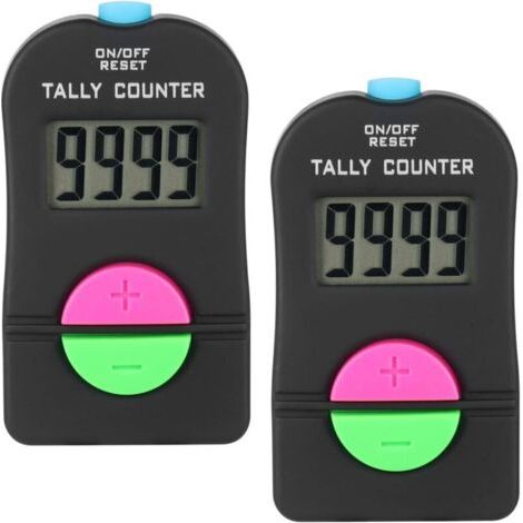Contatore digitale manuale, contatore digitale sportivo per golf in 2 pezzi, clicker elettronico manuale per addizioni/sottrazioni, piccolo contatore digitale sportivo per golf, con cordino (1/4)